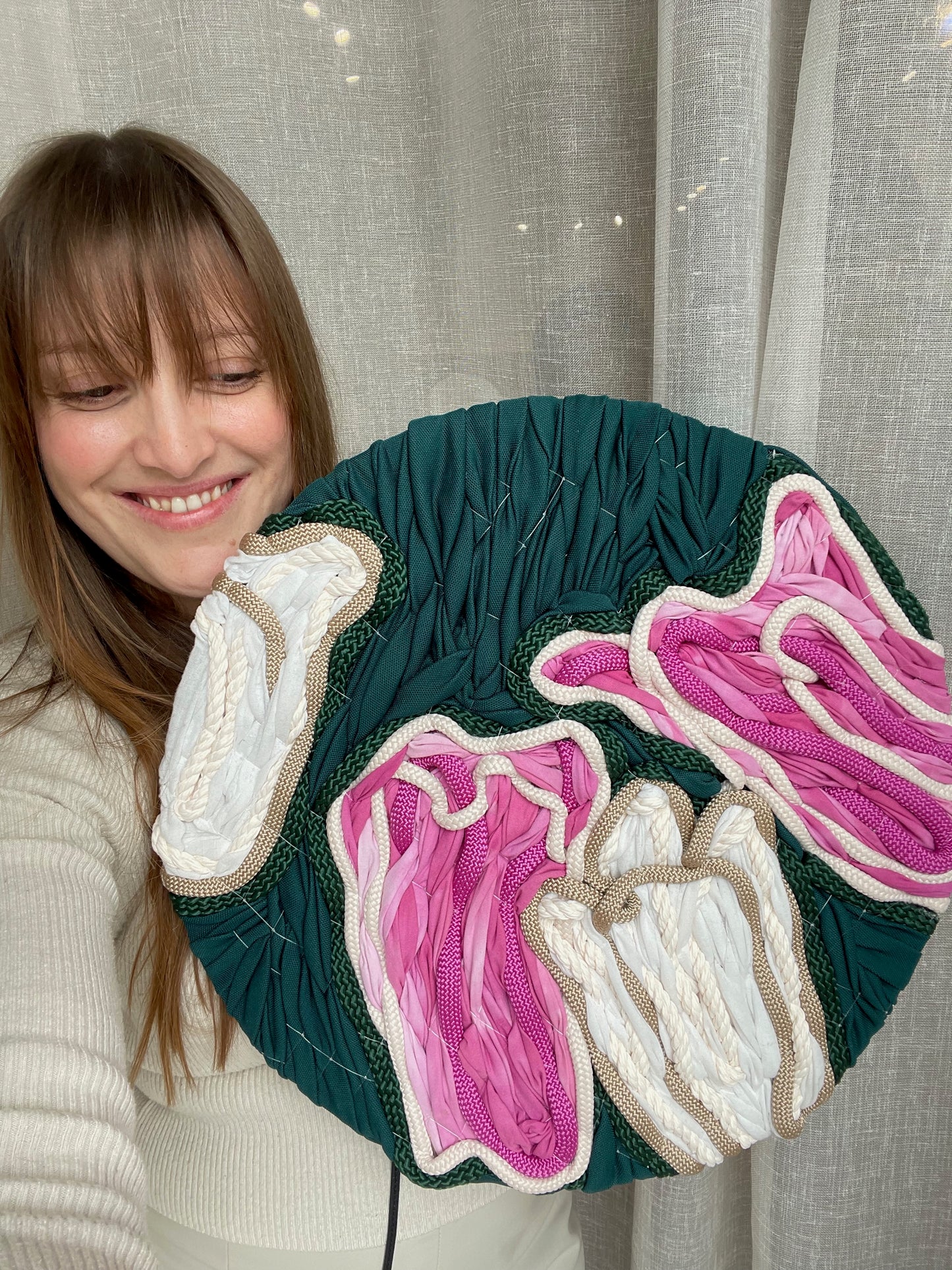 Artist Frankie Meaden created this tulip inspired coloured artwork that will bring texture and colour to your space.
Handmade original artwork, made sustainably in NZ using recycled materials.