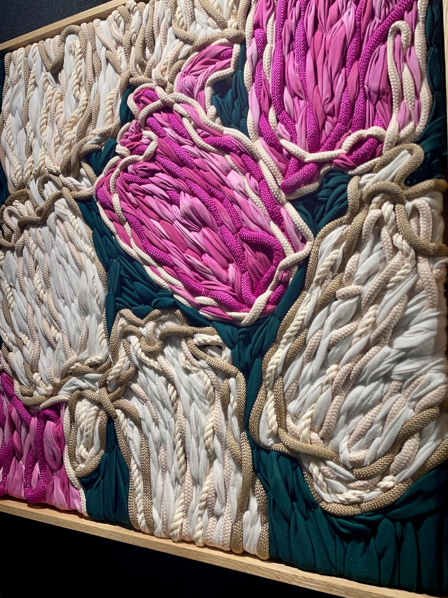 Pink & Cream Tulips | Giant Embroidery Tapestry | 940mm x 640mm