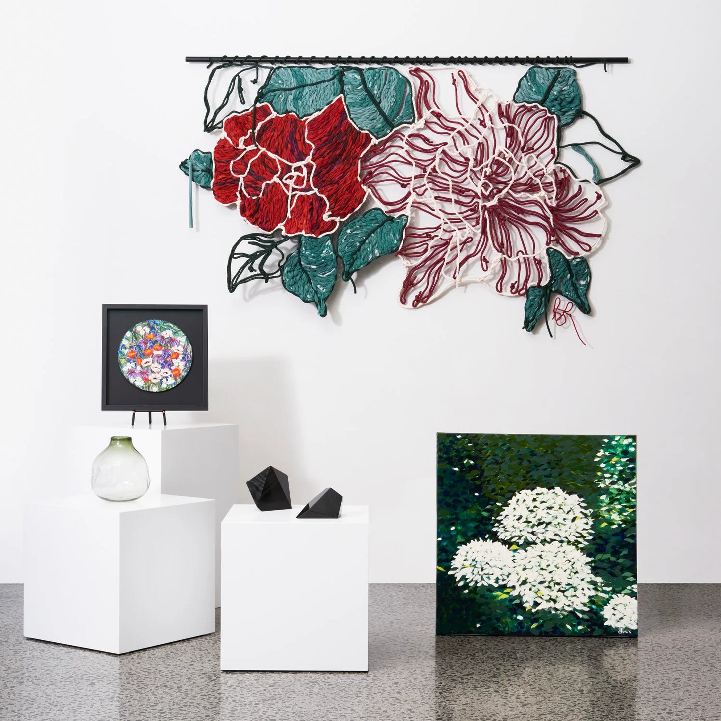 Restful fiber art by NZ artist Frankie Meaden